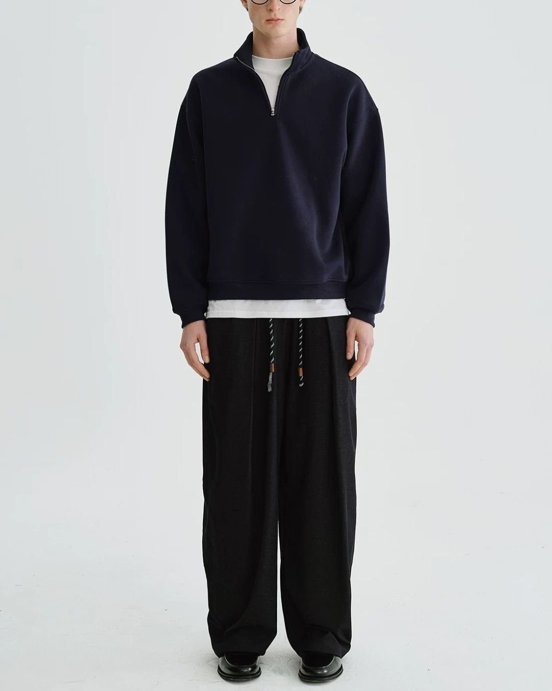 Drawstring Relaxed Tucked Pants　WP099