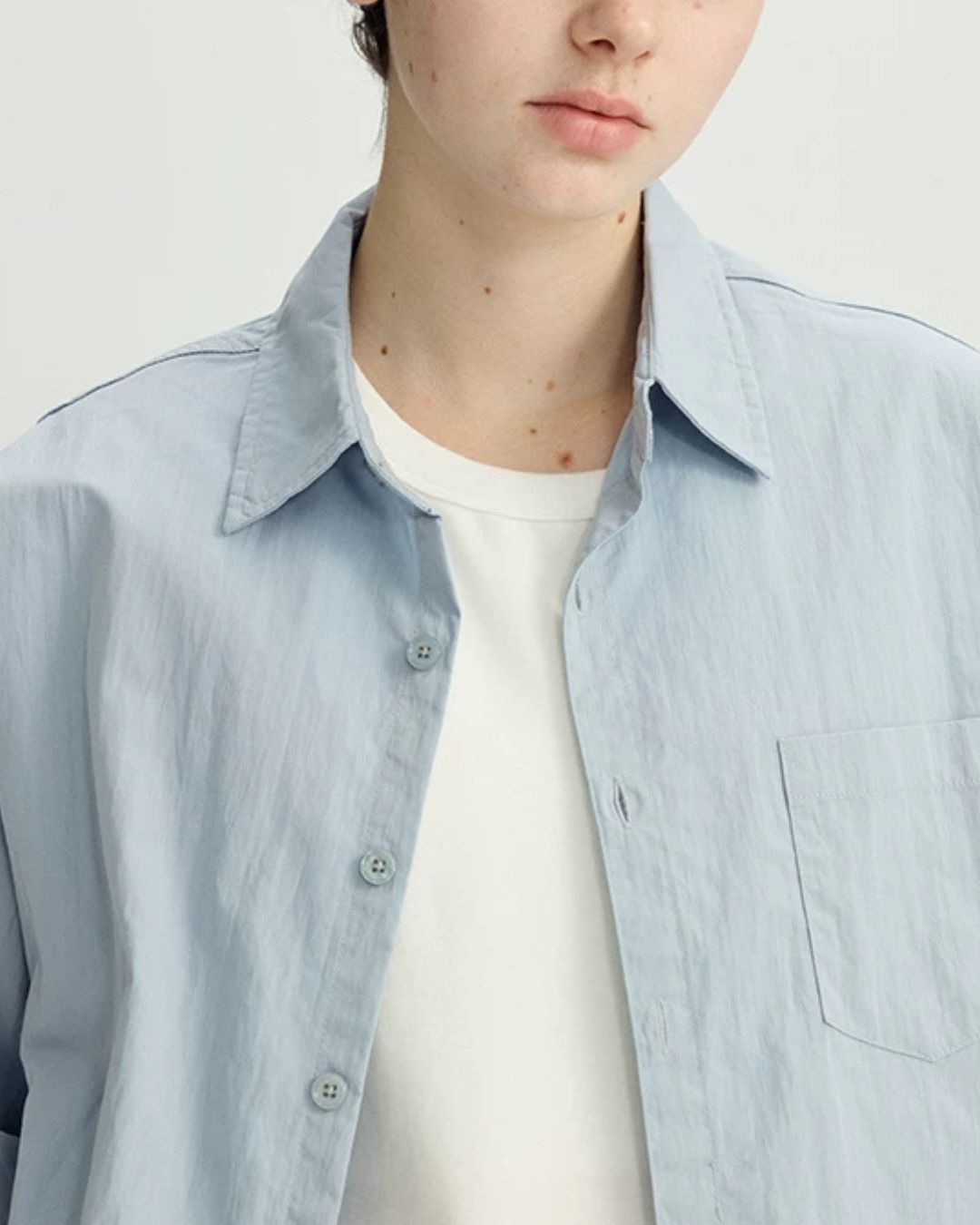 Light Blue Short-length Shirt　LS106