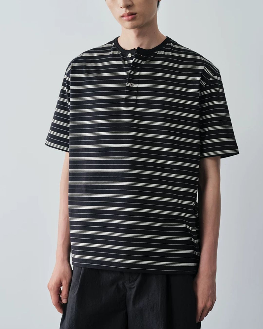 Border Henley T-Shirt　ST208