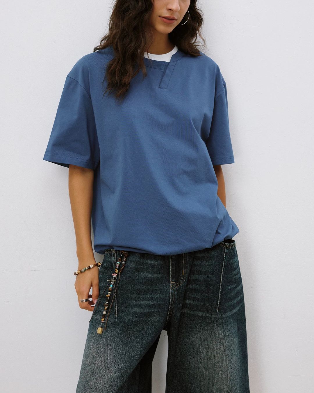 Asymmetrical Fake Layered T-shirt　ST217