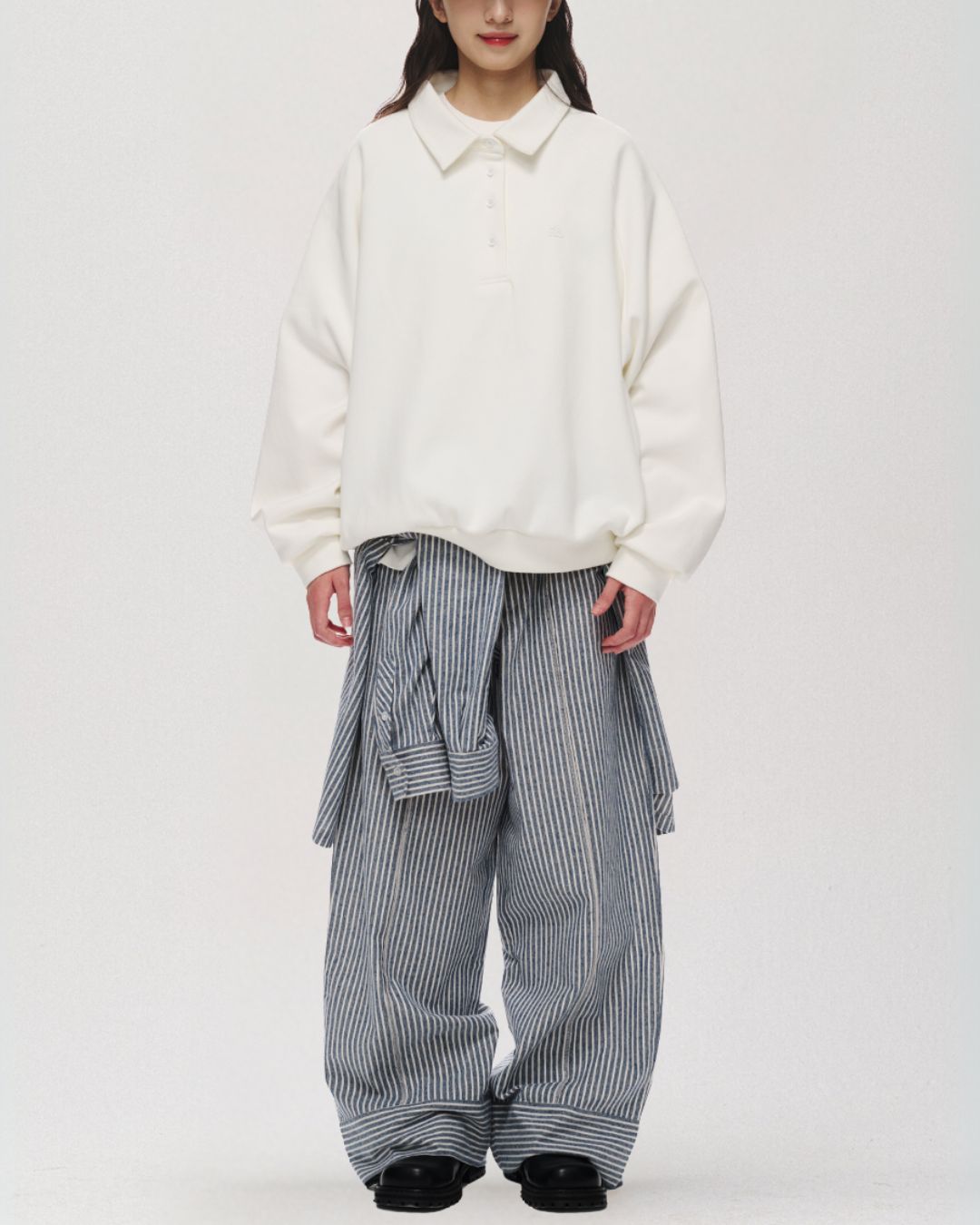 Relaxed Polo Sweatshirt　LS098