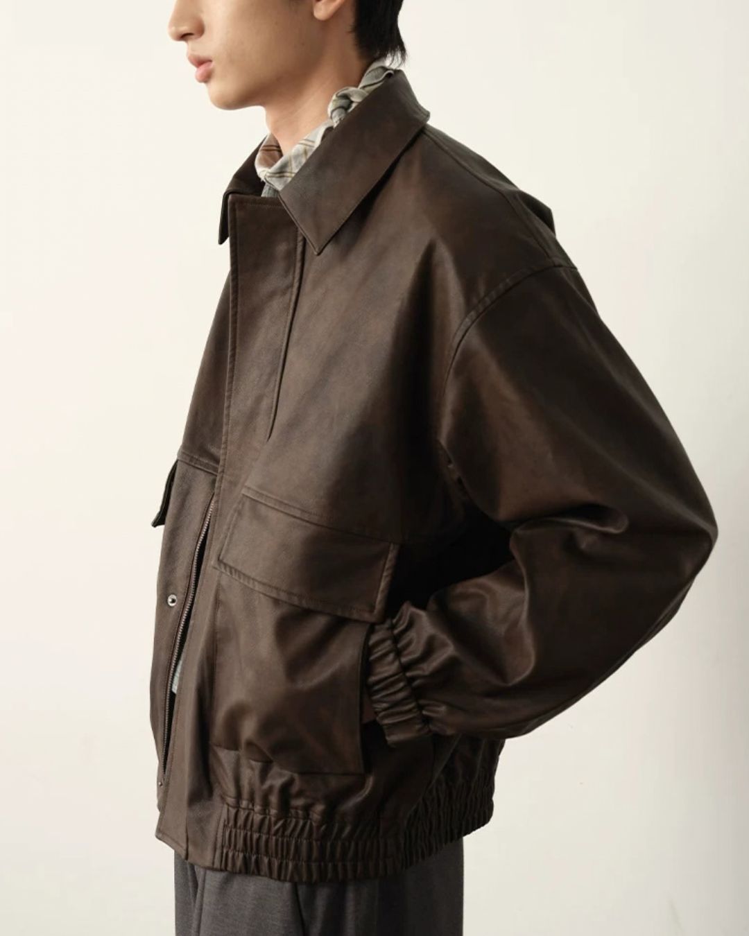 Retro PU Leather Jacket　JK260