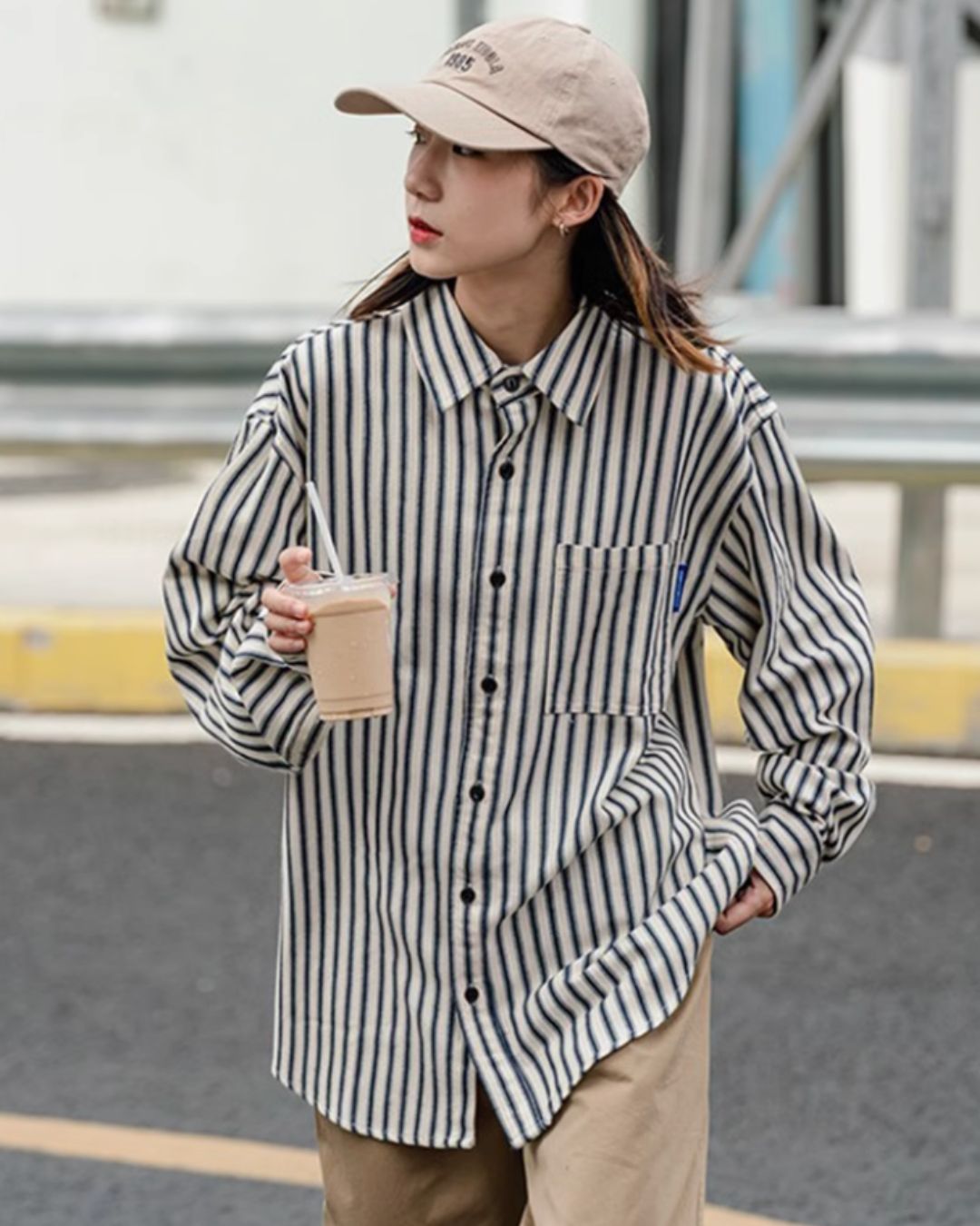 【一週間以内に発送】Stripe Loose shirt　LS001