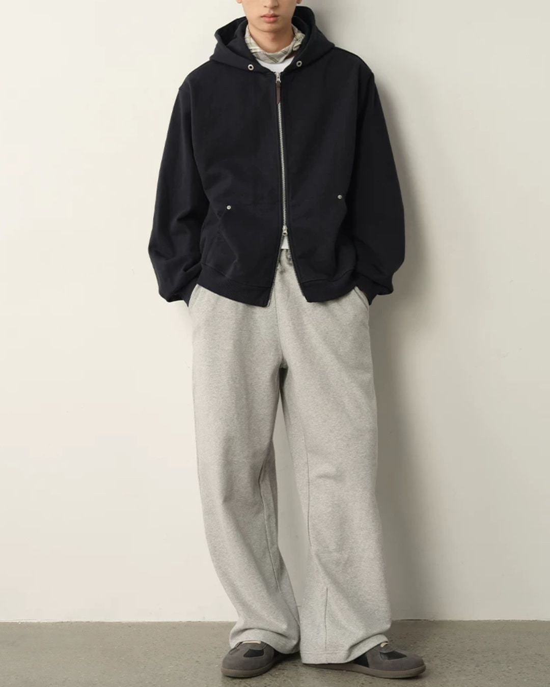 Double Zip Heavy Hoodie　HD087