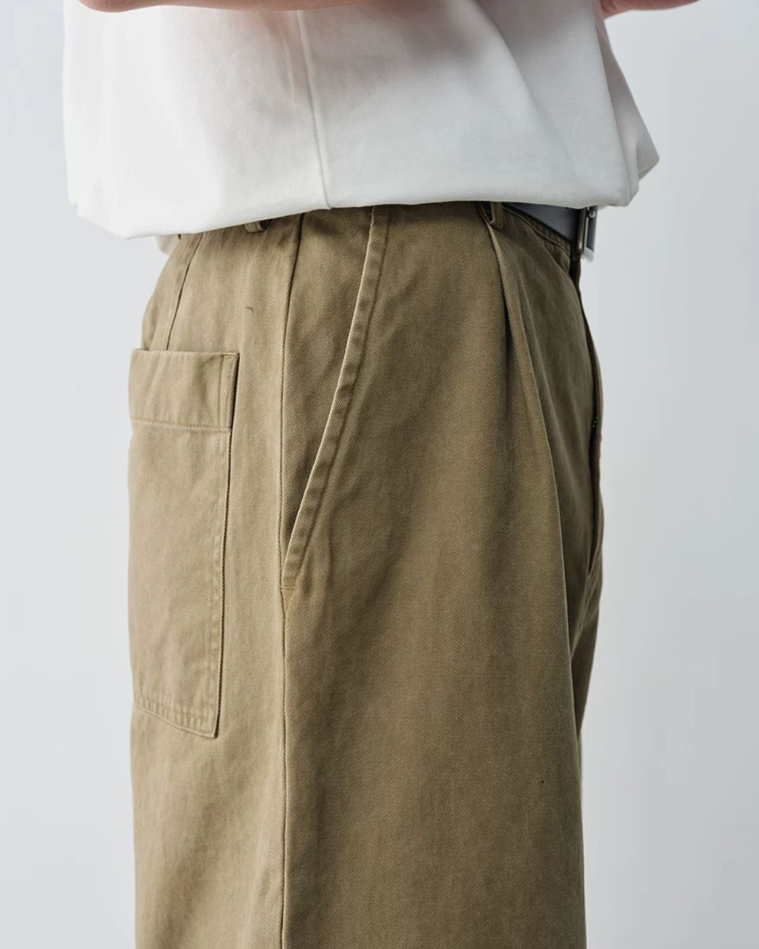 Pleated Cotton Wide Pants　WP102