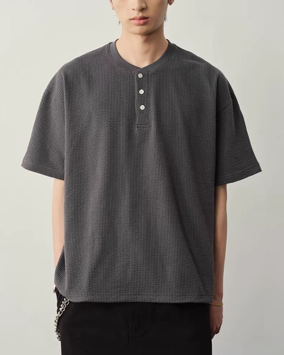 【10日以内お届け】Thermal Henley Neck T-shirt　ST182