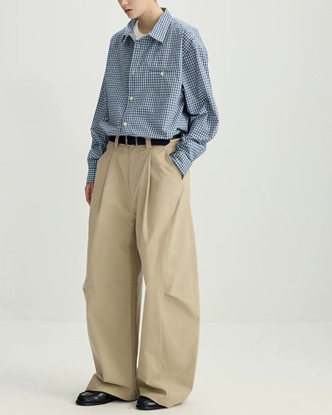 Washed Cotton Side-tuck Pants　WP100