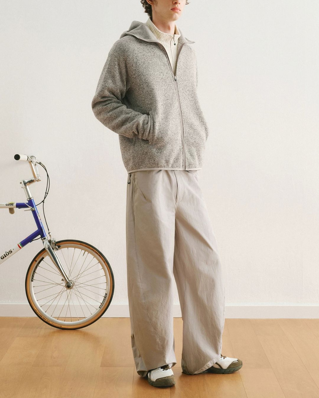 Heathered Fleece Zip Hoodie　HD086