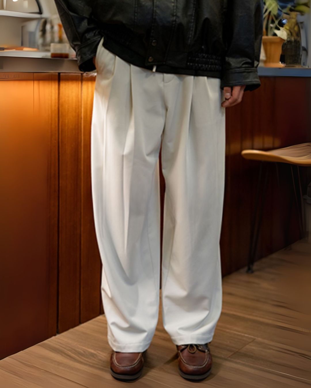 Basic Tuck Wide Pants　WP086