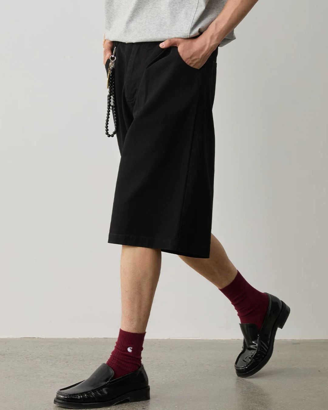 Pleated Cotton Shorts　SP070