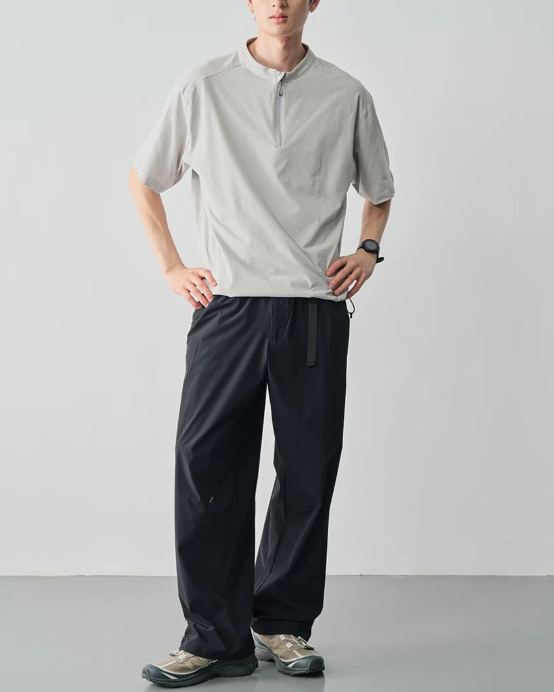 Half-zip Drawstring Pullover　ST202