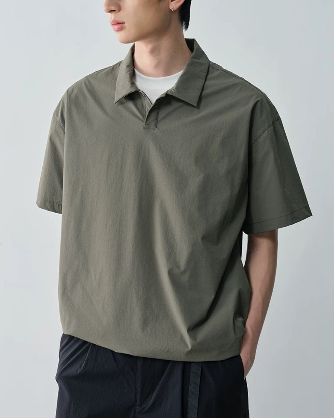 Nylon Drawstring Polo Shirt　SS084