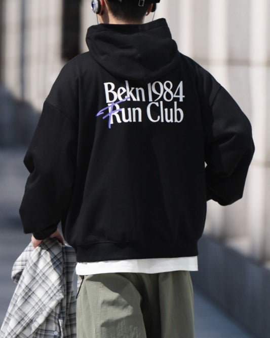 Relaxing Logo Print Hoodie　HD077