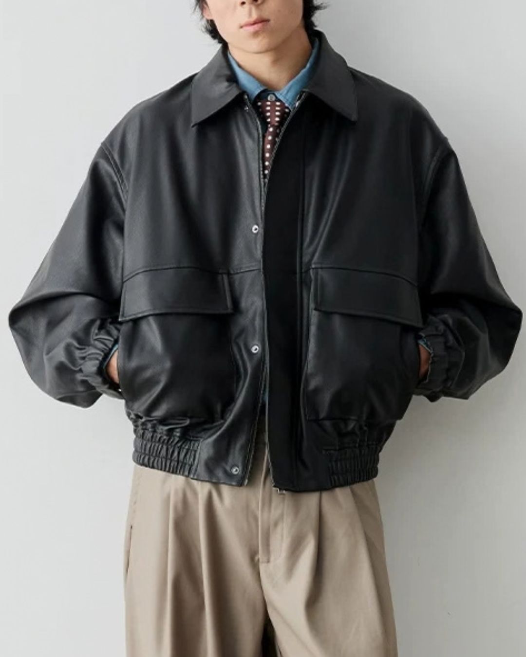 Retro PU Leather Jacket　JK260