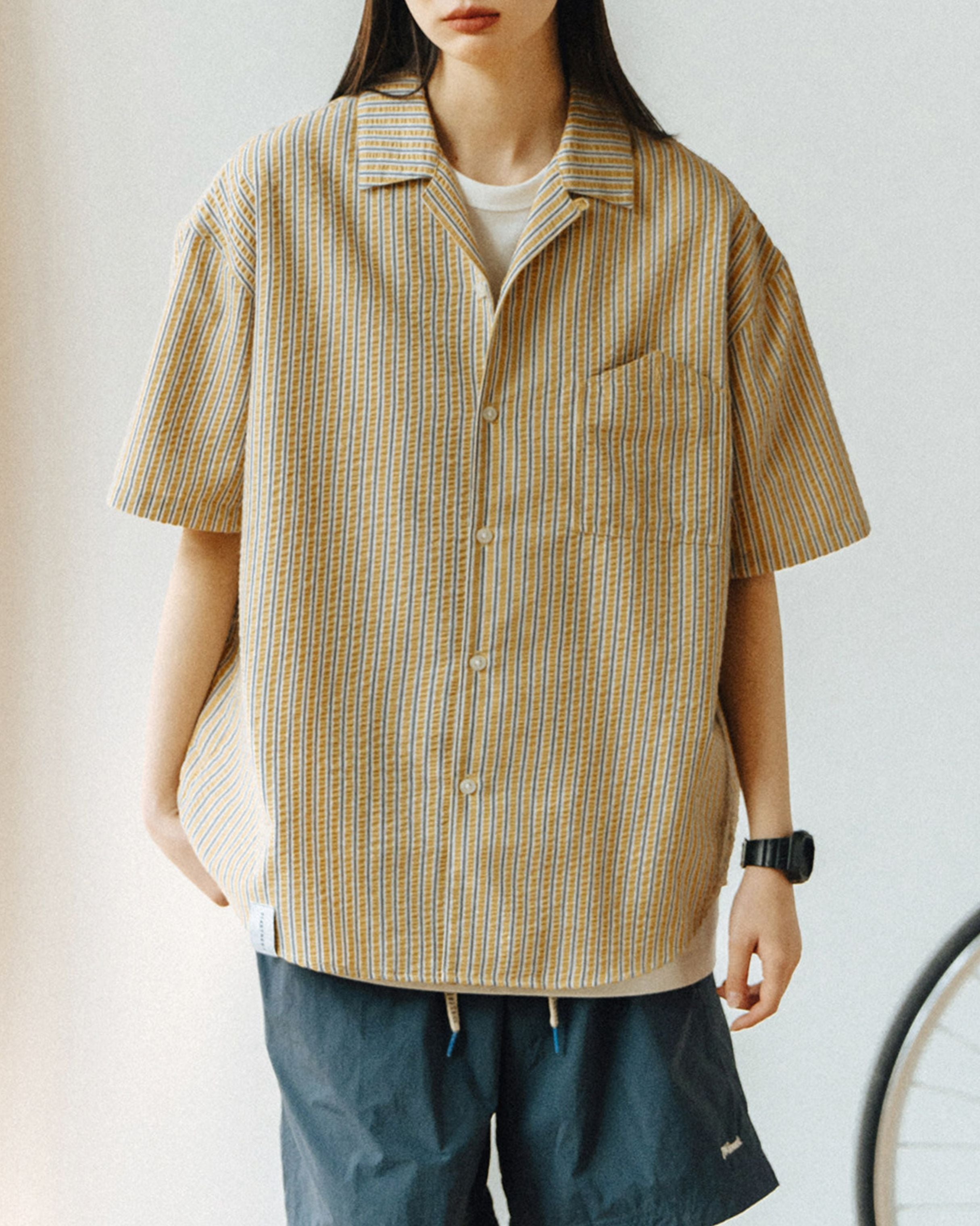 一部予約販売】Open Collar Striped-Shirt SS025 – prips