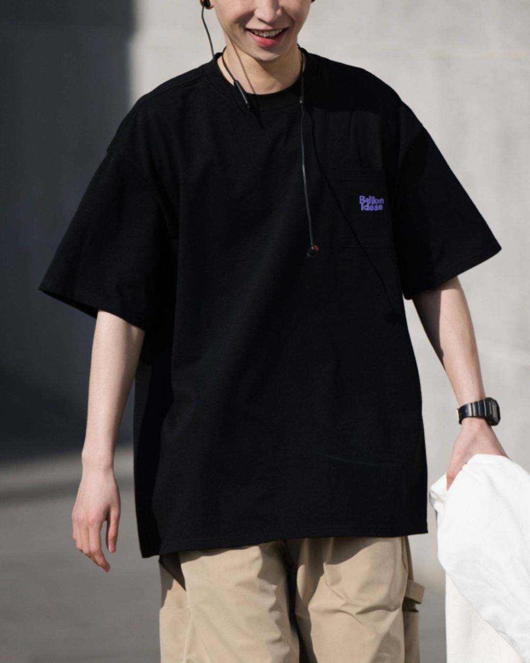 Cotton Multicolor Pocket  T-shirt　ST015