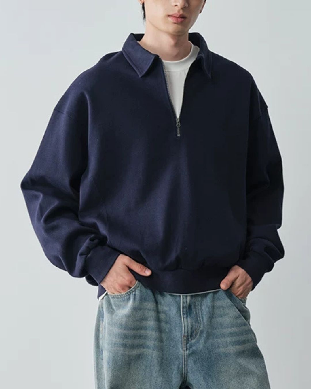 Half-zip Polo Sweatshirt　SW097