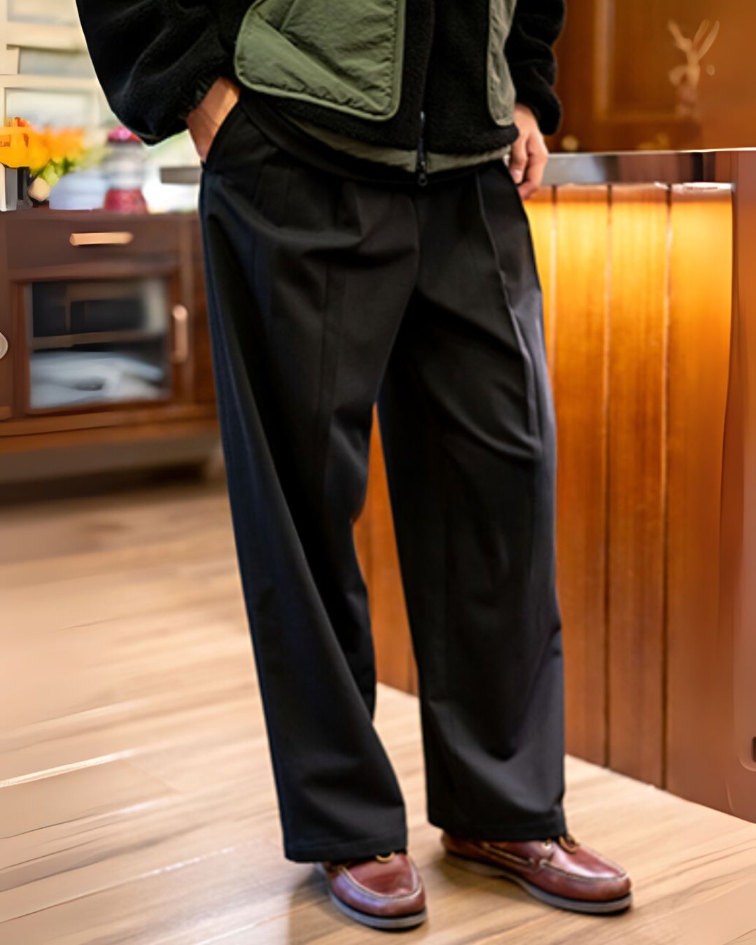 Basic Tuck Wide Pants　WP086