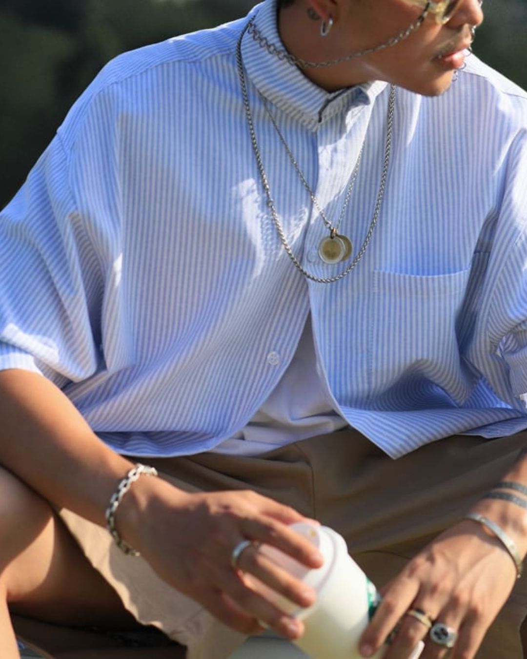 Summer Blue Stripe Shirt　SS014