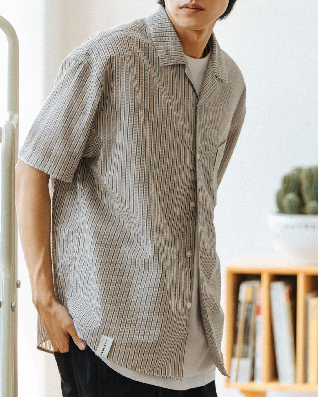 Open Collar Striped-Shirt　SS025