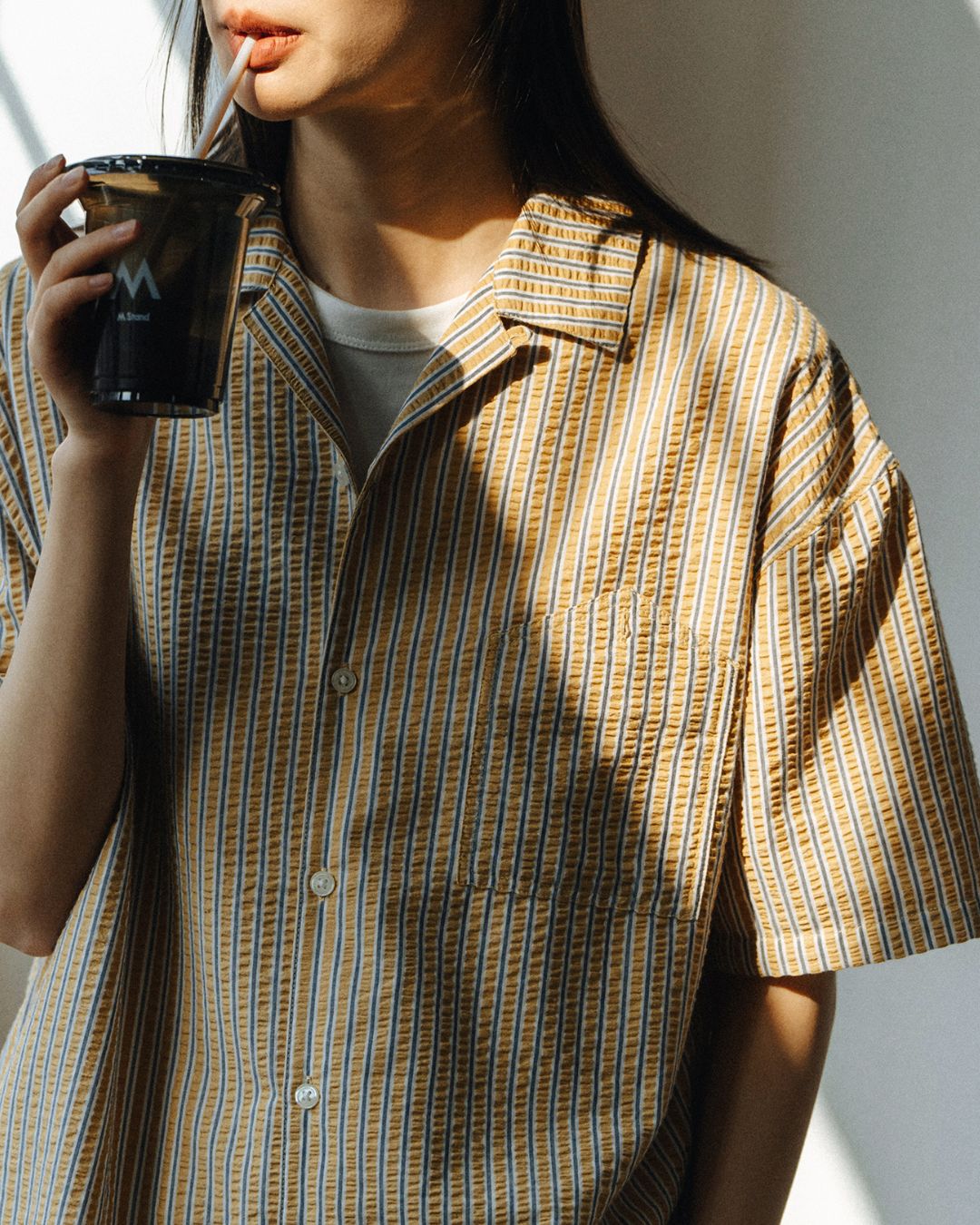 Open Collar Striped-Shirt　SS025